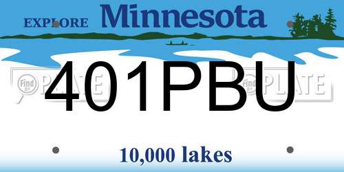 401PBU Minnesota License Plate
