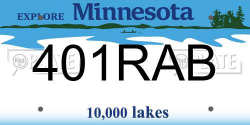 401RAB Minnesota License Plate