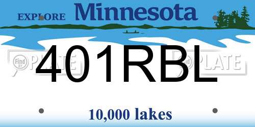 401RBL Minnesota License Plate