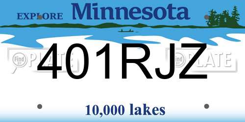 401RJZ Minnesota License Plate