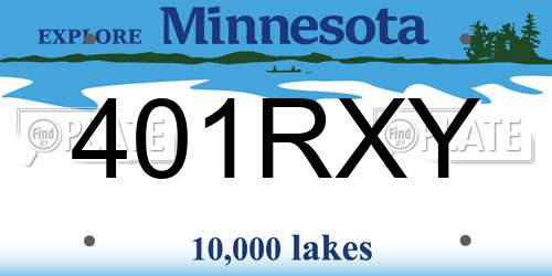 401RXY Minnesota License Plate