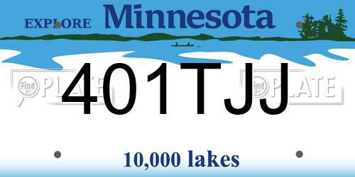401TJJ Minnesota License Plate