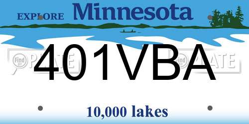 401VBA Minnesota License Plate