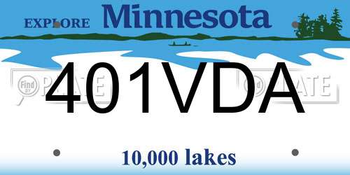 401VDA Minnesota License Plate