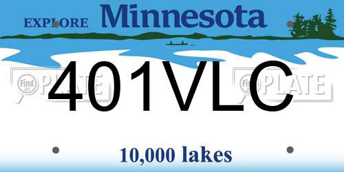 401VLC Minnesota License Plate