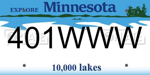 401WWW Minnesota License Plate