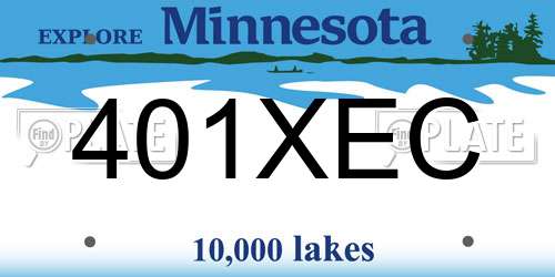 401XEC Minnesota License Plate