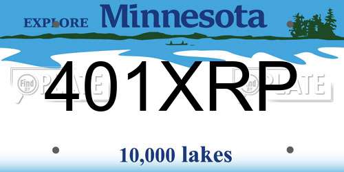 401XRP Minnesota License Plate