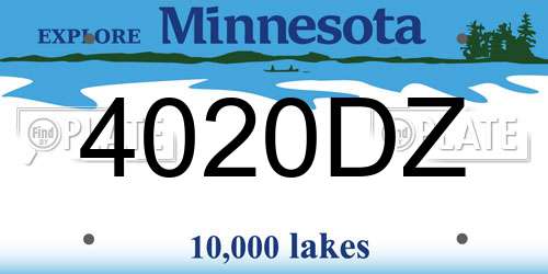 4020DZ Minnesota License Plate