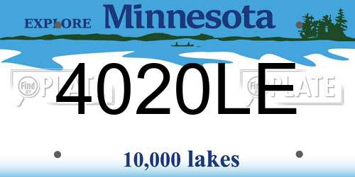 4020LE Minnesota License Plate