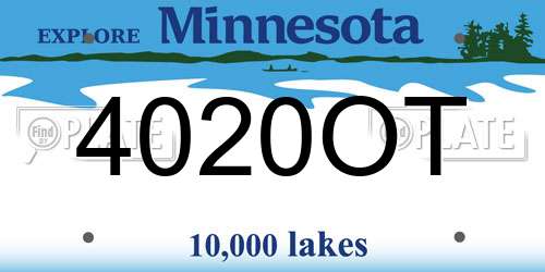 4020OT Minnesota License Plate