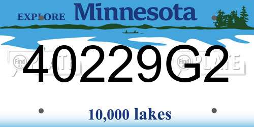 40229G2 Minnesota License Plate