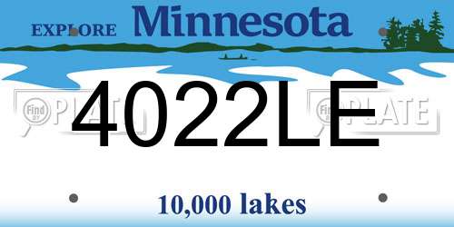 4022LE Minnesota License Plate