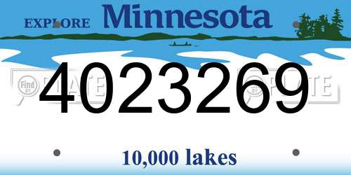 4023269 Minnesota License Plate