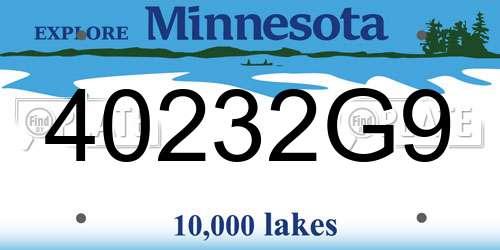 40232G9 Minnesota License Plate