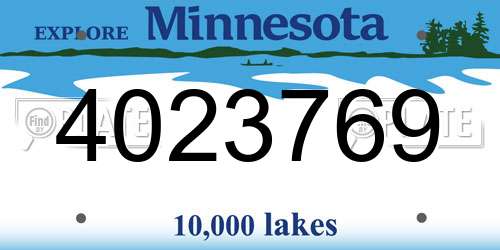 4023769 Minnesota License Plate