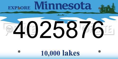 4025876 Minnesota License Plate