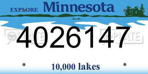4026147 Minnesota License Plate