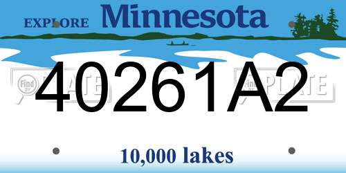 40261A2 Minnesota License Plate