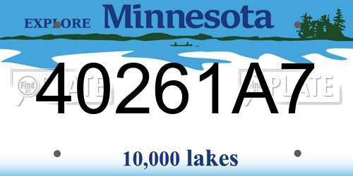 40261A7 Minnesota License Plate