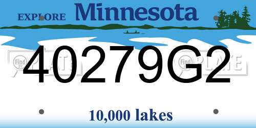 40279G2 Minnesota License Plate