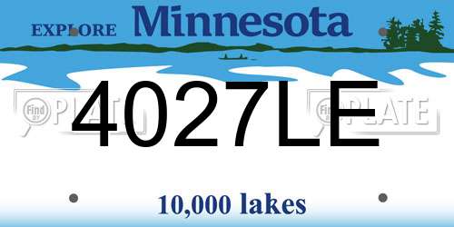 4027LE Minnesota License Plate