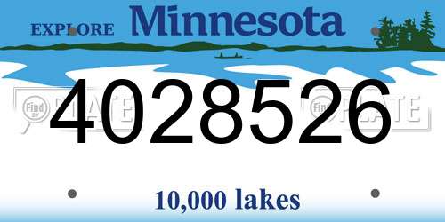 4028526 Minnesota License Plate