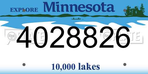 4028826 Minnesota License Plate