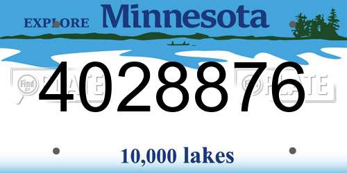 4028876 Minnesota License Plate