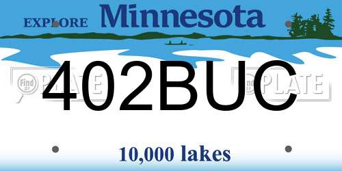 402BUC Minnesota License Plate