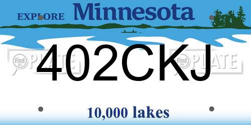 402CKJ Minnesota License Plate