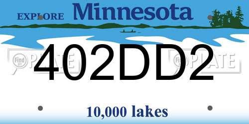 402DD2 Minnesota License Plate