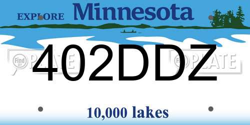 402DDZ Minnesota License Plate