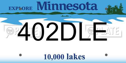 402DLE Minnesota License Plate