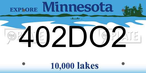 402DO2 Minnesota License Plate