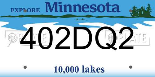 402DQ2 Minnesota License Plate