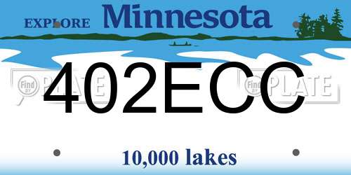 402ECC Minnesota License Plate