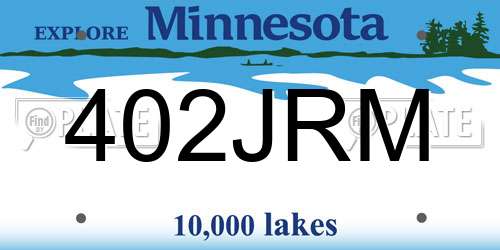 402JRM Minnesota License Plate