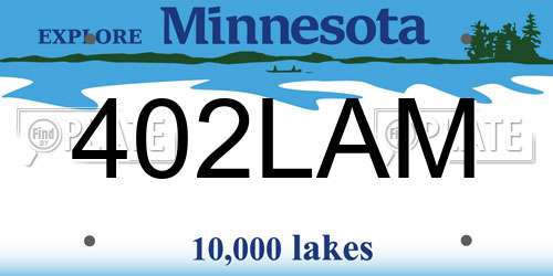 402LAM Minnesota License Plate