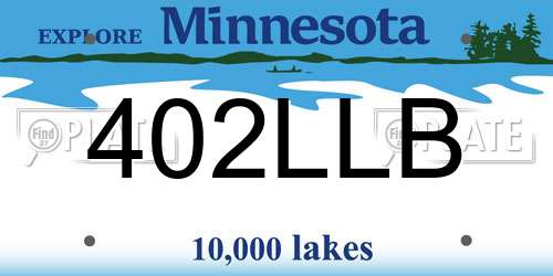 402LLB Minnesota License Plate