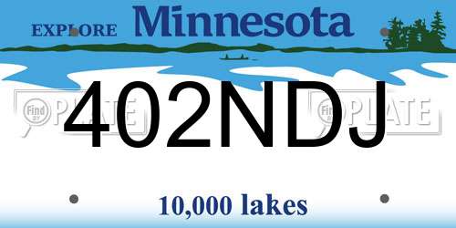 402NDJ Minnesota License Plate