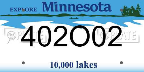 402O02 Minnesota License Plate