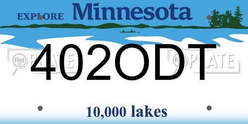 402ODT Minnesota License Plate