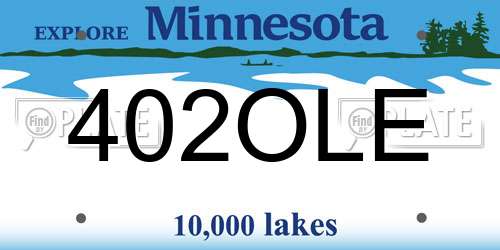 402OLE Minnesota License Plate