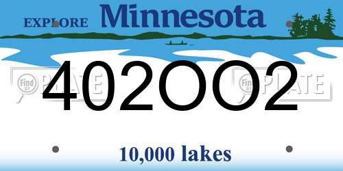 402OO2 Minnesota License Plate