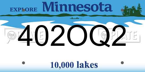 402OQ2 Minnesota License Plate