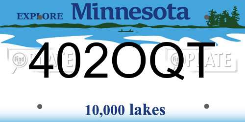 402OQT Minnesota License Plate