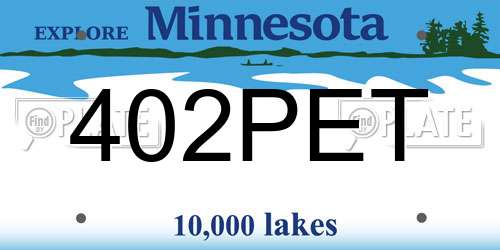 402PET Minnesota License Plate