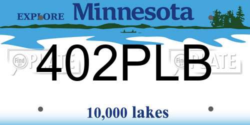 402PLB Minnesota License Plate