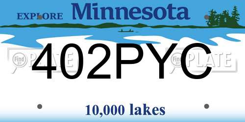 402PYC Minnesota License Plate